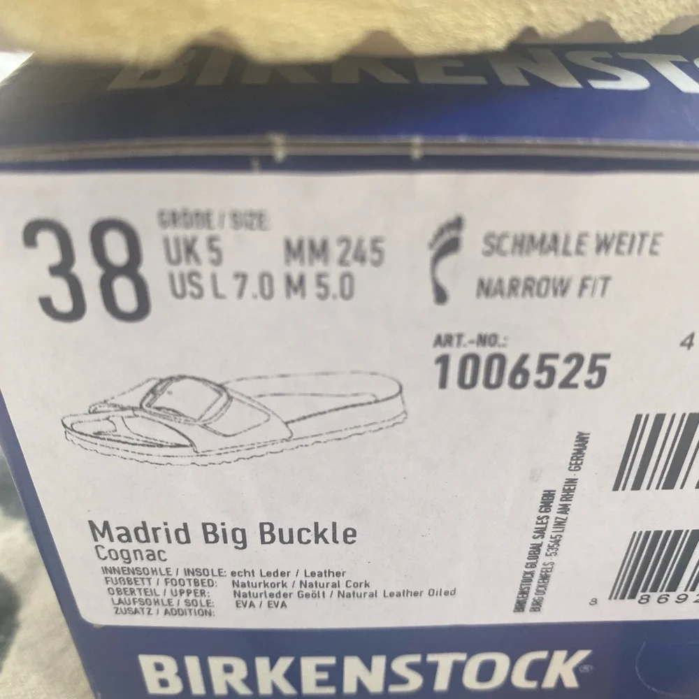 Birkenstock Madrid Big Buckle Sandals in Cognac - Picture 5 of 5